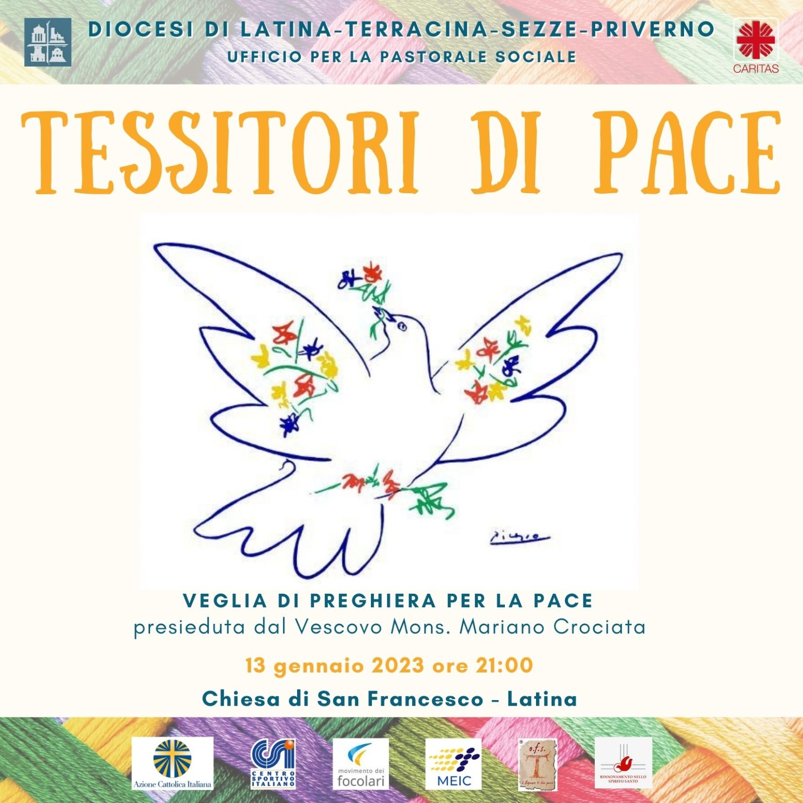 Tessitori di Pace - Veglia di preghiera per la Pace 13-1-2023 ore 21:00 ...
